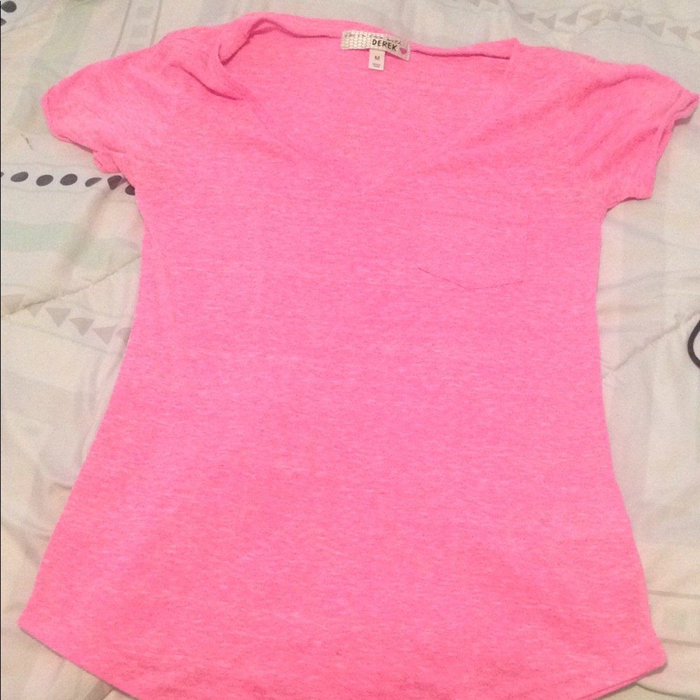 Pink v-neck shirt
